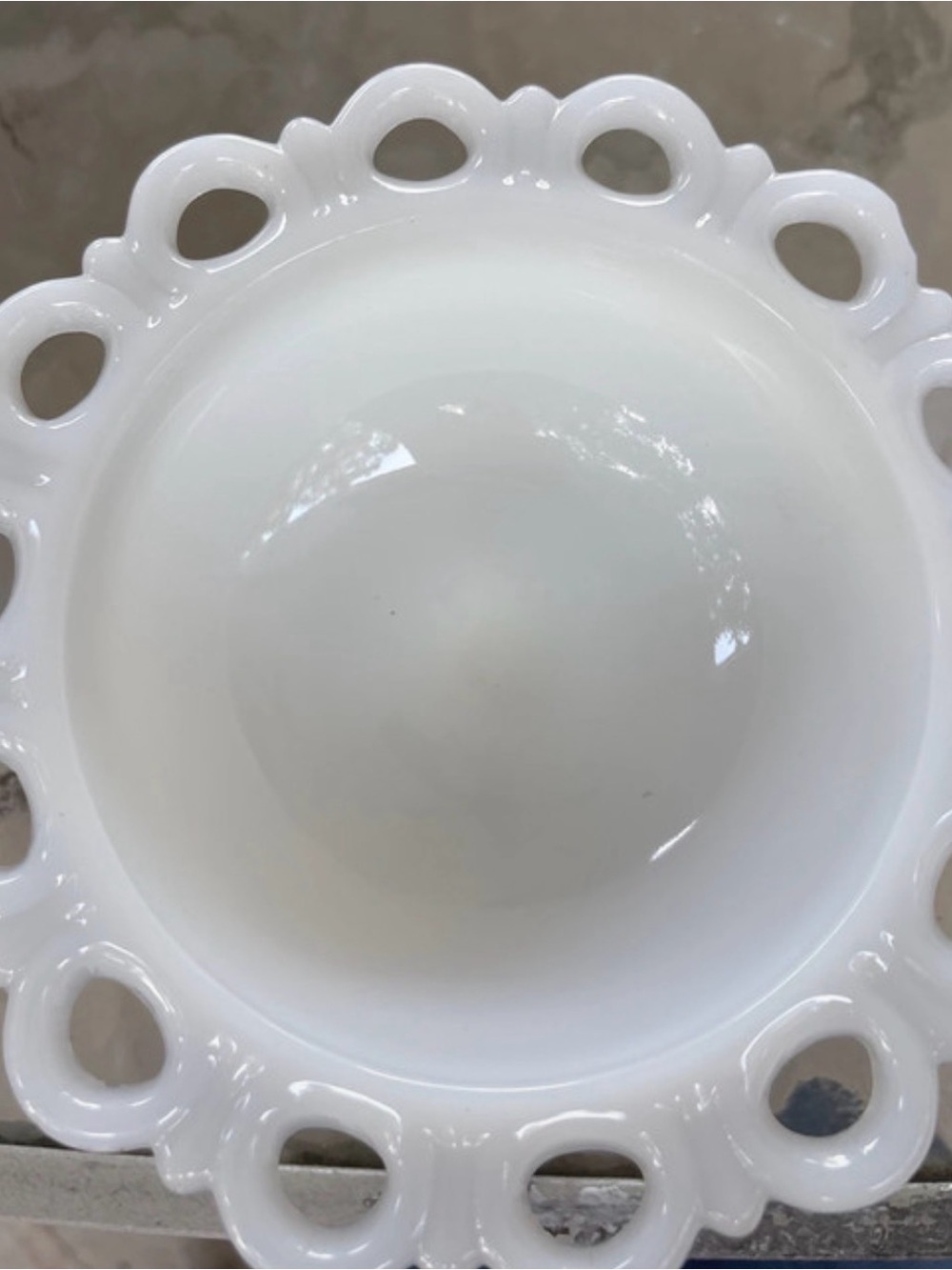 White Lace-Edge Serving Bowl - Unbranded